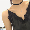 Black Velvet Choker Alloy Rectangle Pendant Necklaces for Women FS-WGDB652-03-3