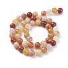 Natural Red Yellow Jade Bead Strands G-G782-17-2