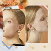 Beebeecraft 12Pcs 3 Style Flat Round Brass Micro Clear Cubic Zirconia Stud Earring Findings KK-BBC0012-71-5