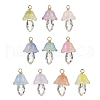 10Pcs Two Tone Glass Pendants PALLOY-JF02963-1