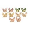 Rack Plating Brass with Cubic Zirconia Stud Earrings for Women EJEW-G394-06G-1