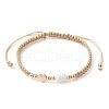 Mother's Day Jewellery Brass & Natural Pearl Braided Bead Bracelets BJEW-JB09721-01-1