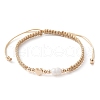 Brass & Natural Pearl Braided Bead Bracelets BJEW-JB09721-01-1