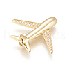 Brass Micro Pave Cubic Zirconia Airliner Beads X-ZIRC-L078-005G-NR-2