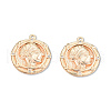 Brass Pave Clear Cubic Zirconia Pendants KK-N232-488-2