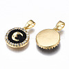 Brass Micro Pave Clear Cubic Zirconia Charms KK-T063-86-NF-3