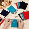  20Pcs 5 Colors Rectangle Velvet Packing Pouches TP-NB0001-55-2