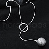Round Ball 925 Sterling Silver Lariat Necklaces for Women FS-WG40EB2-01-4