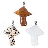 3Pcs 3 Style Natural & Synthetic Gemstone Pendants G-SZ0001-51-1