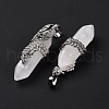 Natural Quartz Crystal Pendants G-E059-02AS-06-4