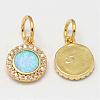 Brass Micro Pave Cubic Zirconia Charms ZIRC-G068-G-2