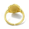 Brass with Cubic Zirconia Open Cuff Ring RJEW-B051-53G-3