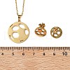 Football 201 Stainless Steel Pendant Necklaces & Stud Earrings Sets for Women SJEW-Q025-01G-5