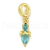 Rack Plating Brass Pave Light Blue Cubic Zirconia Lipstick European Dangle Charms KK-Z067-53G-1