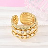 Brass Micro Pave Cubic Zirconia Cuff Rings RJEW-Q030-01B-G-1