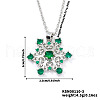Elegant Brass Cubic Zirconia Snowflake Pendant Necklaces EH2913-3-1