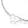 304 Stainless Steel Cable Chain Anklets AJEW-M026-05P-2