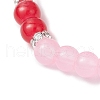 Baking Painted Imitation Jade Glass Round Beaded Charm Bracelets BJEW-JB11737-03-4