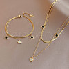 Star Stainless Steel with Natural Shell Double Layer Pendant Necklaces & Charm Bracelets Sets WGBAFA5-03-1