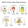40Pcs 10 Styles Alloy Enamel Pendants ENAM-CJ0003-95-2