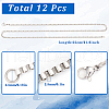 SUNNYCLUE 12Pcs 201 Stainless Steel Box Chain Necklaces Set NJEW-SC0001-16-2