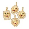 Brass Micro Pave Cubic Zirconia Pendants KK-U076-05G-1