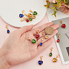 16Pcs 2 Style Alloy with Glass Rhinestone Pendant Decorations HJEW-AB00209-3