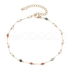 304 Stainless Steel Chain Anklets for Women AJEW-AN00691-3