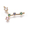 Brass Micro Pave Cubic Zirconia Pendants ZIRC-F099-19G-03-1