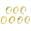 7Pcs 7 Styles Valentine's Day Goddess Series Brass Micro Pave Clear Cubic Zirconia Cuff Rings for Women RJEW-S399-16G-4