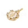 Brass Micro Pave Clear Cubic Zirconia Pendants KK-E111-31L-G-2