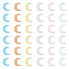  120Pcs 6 Colors Resin 3D Moon Cabochons MRMJ-TA0001-31-3