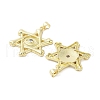 Rack Plating Star of David Brass Micro Pave Cubic Zirconia Pendants KK-E102-07G-2