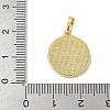 Brass Pave Natural White Shell Pendants KK-S522-06C-G-3