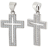 Beebeecraft 6Pcs Cross Brass Micro Pave Clear Cubic Zirconia Pendants KK-BBC0016-27-1