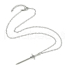 Gothic 304 Stainless Steel Cable Chain Necklaces NJEW-JN04983-01-4