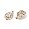 Brass Micro Pave Clear Cubic Zirconia Pendants KK-K351-41G-2