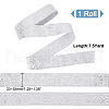 7.5 Yards Polyester Jacquard Flower Ribbon OCOR-WH0088-84D-2