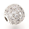 Brass Micro Pave Cubic Zirconia Beads ZIRC-Q013-8mm-142P-2