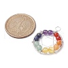 Gemstone Copper Wire Wrapped Pendants PALLOY-JF02305-02-3