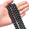 Dyed & Heated Natural Black Agate Beads Strands X-G-H1617-2