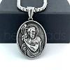 Ancient Greek Stainless Steel Religion Embossed Saint Pendant Punk Hip-hop Necklaces HV5728-5-1