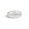 Simple Style 925 Sterling Silver Micro Pave Clear Cubic Zirconia Finger Rings WG5B003-01-3