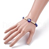 Handmade Polymer Clay & Natural Shell Beads Stretch Bracelet BJEW-JB07398-01-3