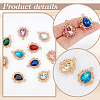 AHADERMAKER 40Pcs 10 Colors Glass Rhinestone Pendants FIND-GA0003-60-3