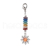 Sun Alloy & Cat Eye Pendant Decoration HJEW-JM01593-02-1