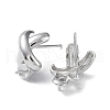 Rhodium Plated 925 Sterling Silver Stud Earring Findings STER-G036-08P-2