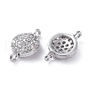 Brass Micro Pave Cubic Zirconia Links connectors ZIRC-G157-36P-2
