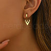 Christmas Stainless Steel Deer Horn Hoop Earrings MG4637-2
