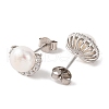 Mother's Day Jewellery 925 Sterling Silver Half Round Stud Earrings EJEW-C115-09P-2